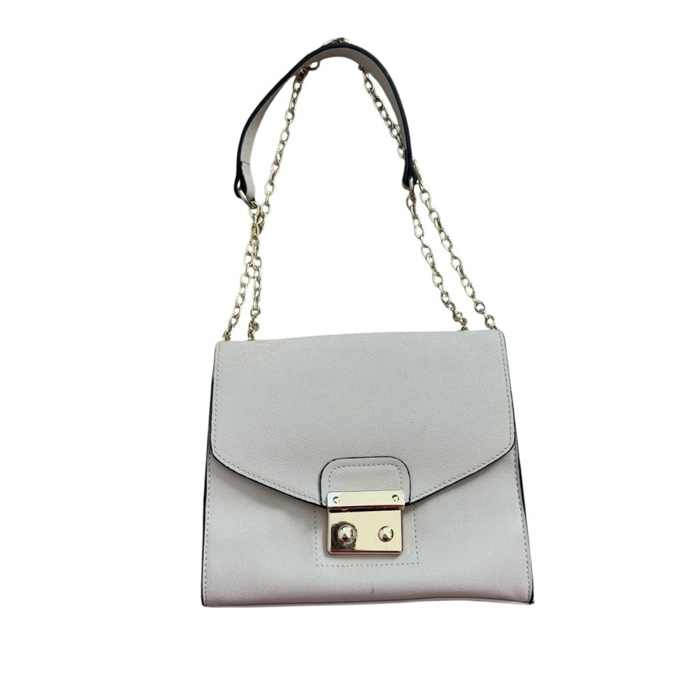 Faux Leather Tan and Gold Shoulder Purse Bag with Chain Strap Cross Body